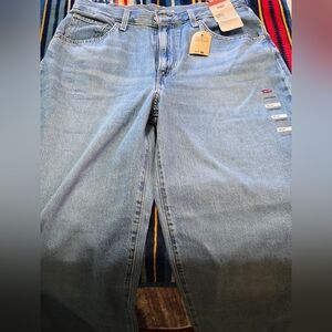 Classic Woman's Wide Leg Blue Denim Jeans